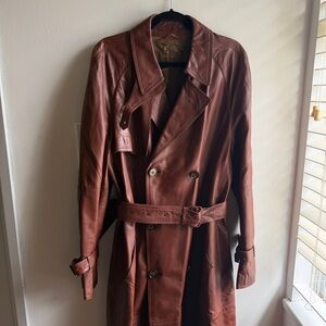 Vintage Leather Brown Trenchcoat